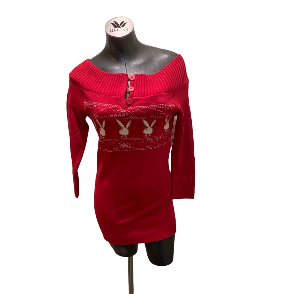 RARE PLAYBOY Dead Stock Vintage Sweater Dress Pink Y2K. - Picture 3 of 12